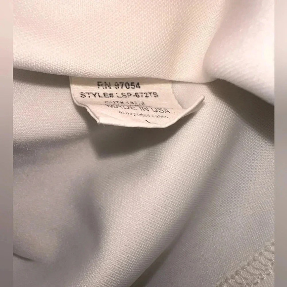 Lanston‎ Sport Cuff Sleeve Polo Shirt Half Zip in Ivory Sz L - Picture 6 of 6